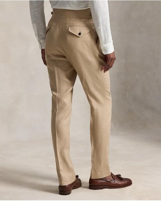 Polo Ralph Lauren Natural Pleated Linen Suit Trouser for men
