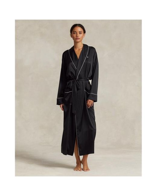 Accappatoio in seta stretch di Polo Ralph Lauren in Black