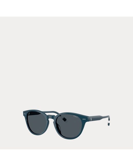 Polo Ralph Lauren Black Ralph Lauren Rugby-Stripe Round Sunglasses for men
