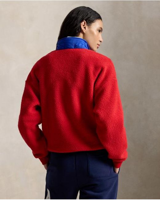 Polo Ralph Lauren Red Relaxed Fit Flag Fleece Pullover for men