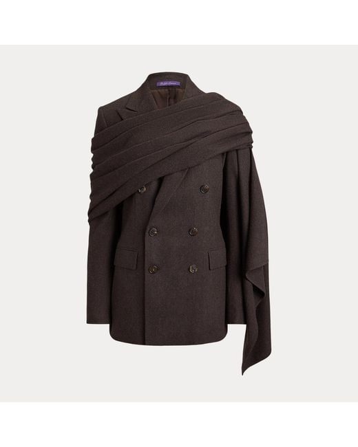 Ralph Lauren Black Rolland Wool Herringbone Jacket