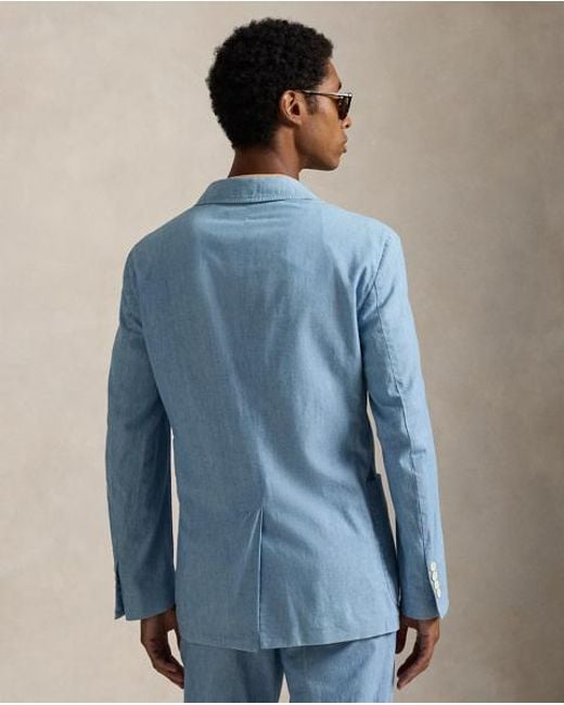 Polo Ralph Lauren Polo Soft Tailored Fit Chambray Colbert in het Blue voor heren