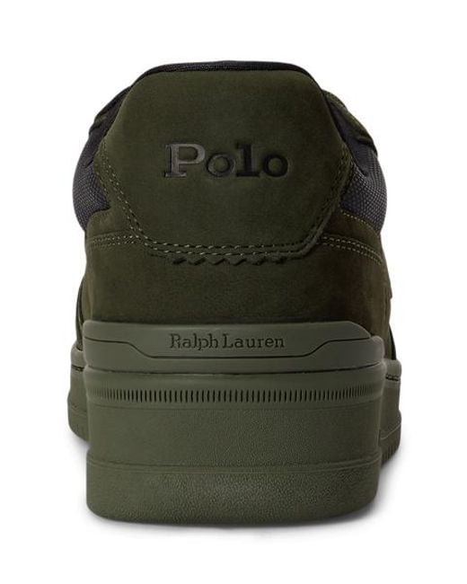 Polo Ralph Lauren Green Open Masters Nubuck-Panelled Trainer for men