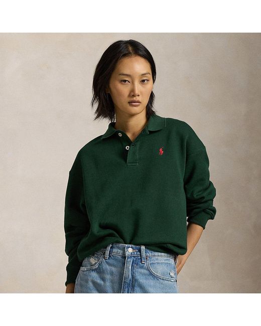 Polo Ralph Lauren Green Polo-collar Fleece Pullover