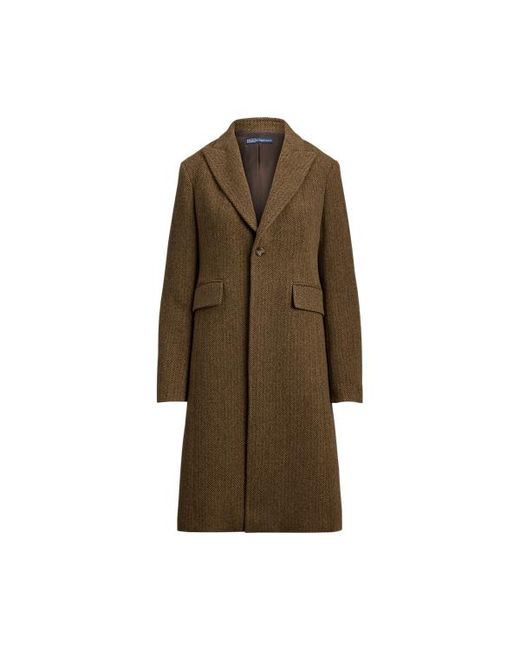 Polo Ralph Lauren Blue Wool-Blend Herringbone Coat