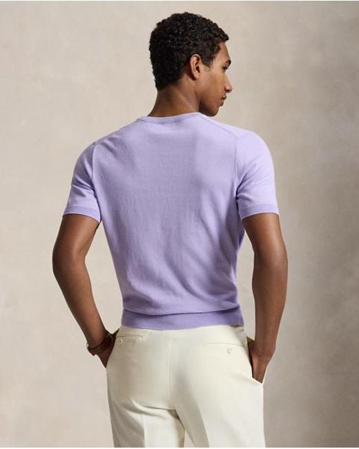 Polo Ralph Lauren Purple Cotton Crewneck Short-Sleeve Jumper for men