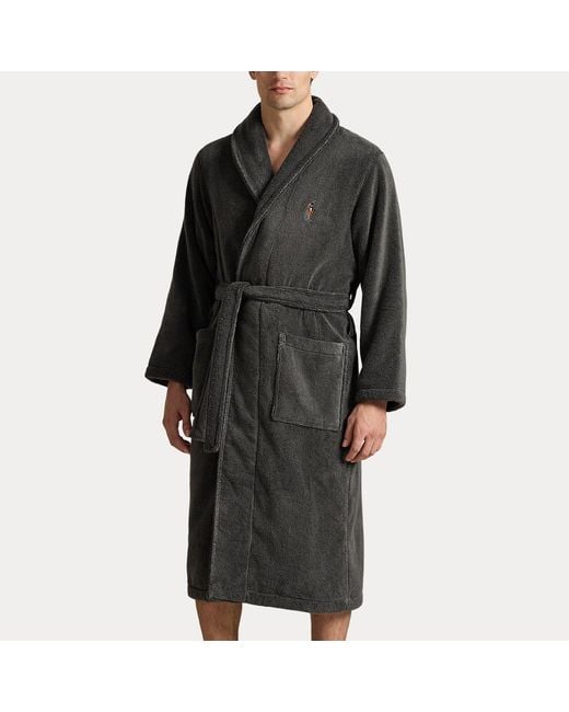 Polo Ralph Lauren Black Shawl-Collar Terry Robe for men