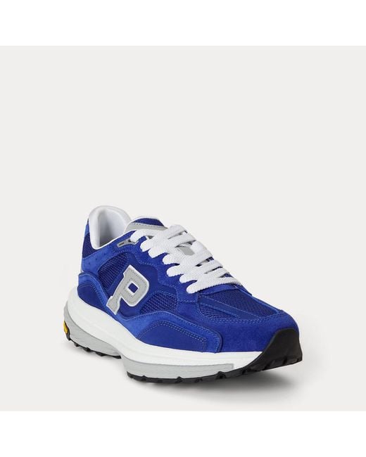 Polo Ralph Lauren Blue Modern Trainer 200 Suede-Paneled Trainer for men