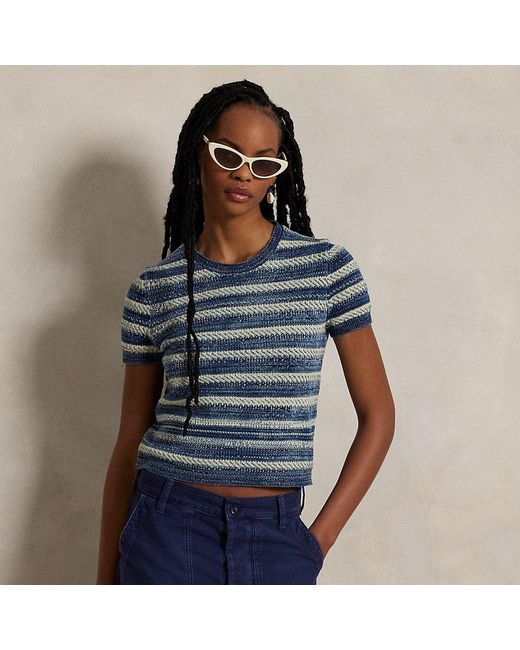 Maglia in cotone a maniche corte di Polo Ralph Lauren in Blue