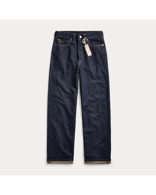 RRL Blue High Straight Fit Jean