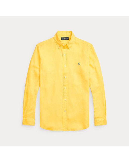 Polo Ralph Lauren Yellow Slim Fit Linen Shirt for men