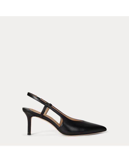 Ralph Lauren Black Ralph Lauren Khloe Leather Slingback Pump