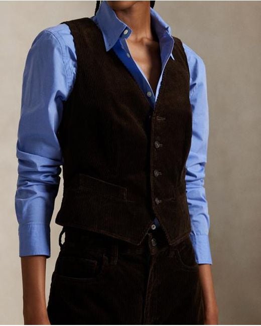 Polo Ralph Lauren Blue Weste Aus Kordsamt
