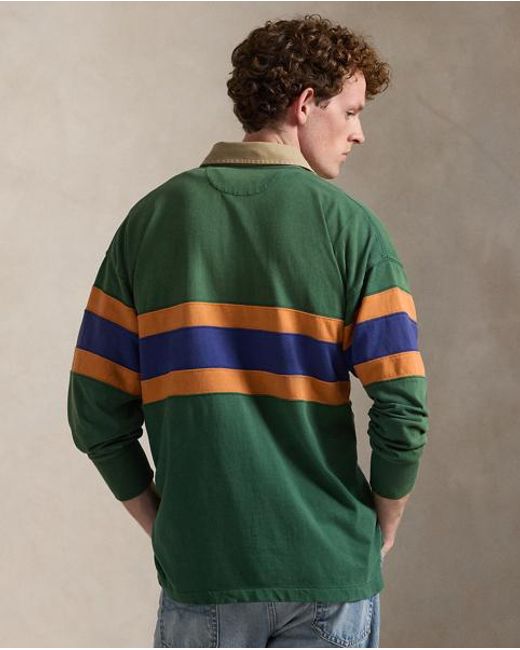 Polo Ralph Lauren Green Vintage Fit Embroidered Rugby Shirt for men