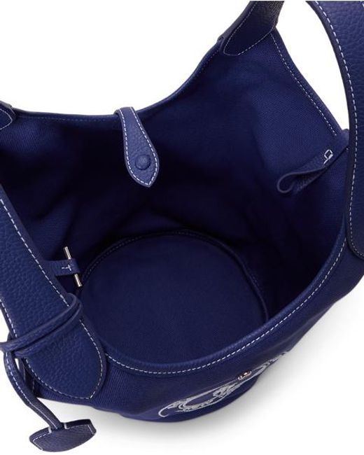 Polo Ralph Lauren Blue Canvas Polo Play Logo Tote