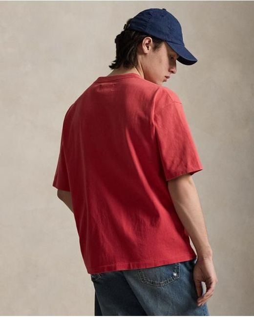 Polo Ralph Lauren Red Relaxed Fit Heavyweight Jersey T-Shirt for men