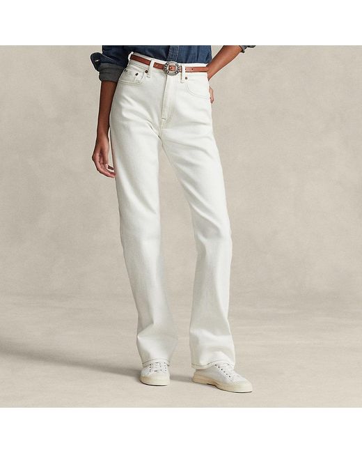 Polo Ralph Lauren White High-rise Straight Fit Jean