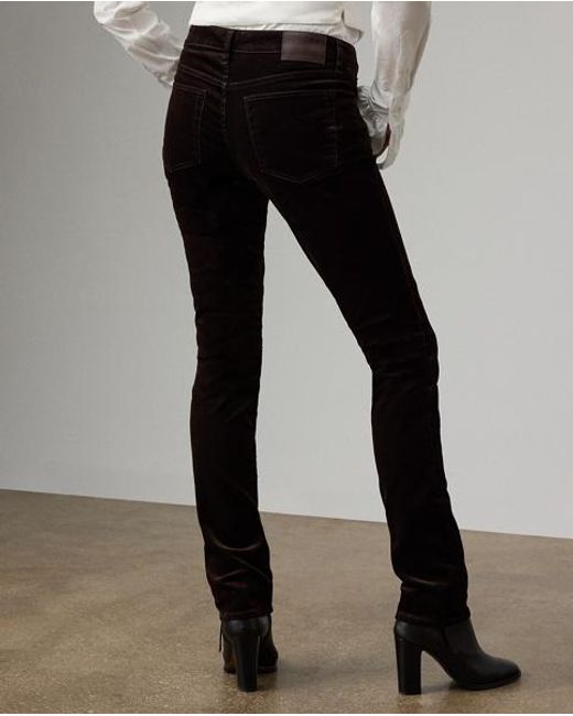 Ralph Lauren Black Hose Seth Aus Stretchsamt