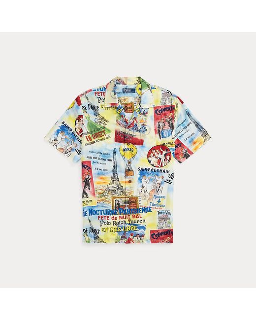 Polo Ralph Lauren Blue Classic Fit Printed Camp Shirt for men
