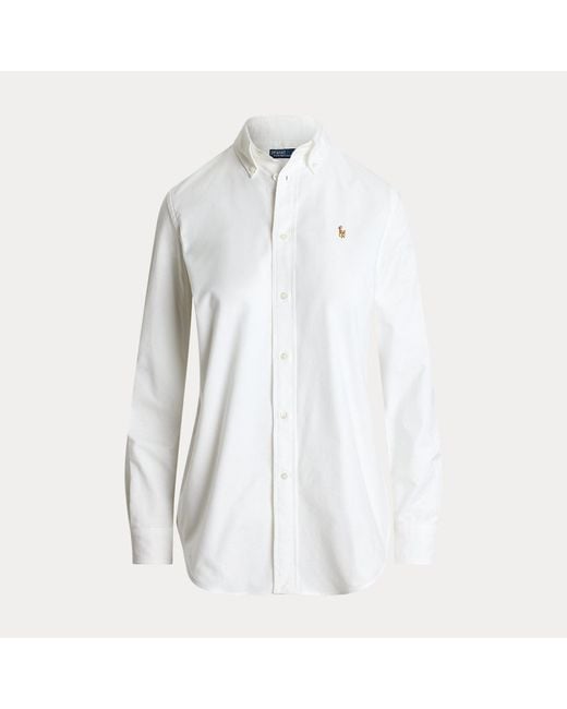 Polo Ralph Lauren White The Iconic Stretch Slim Fit Oxford Shirt