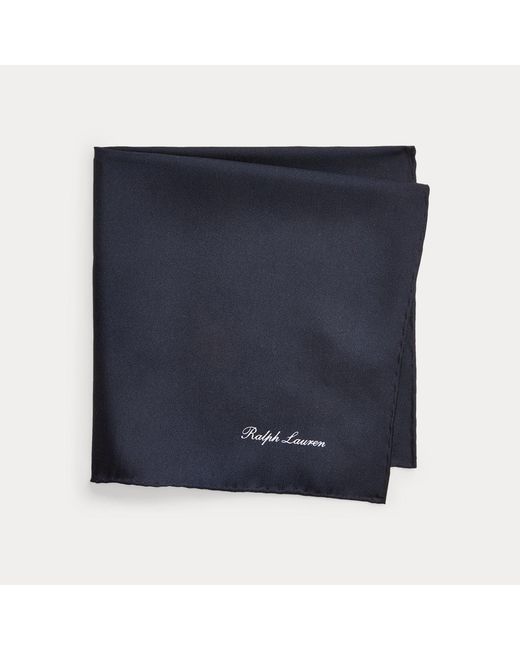Ralph Lauren Blue Silk Pocket Square for men