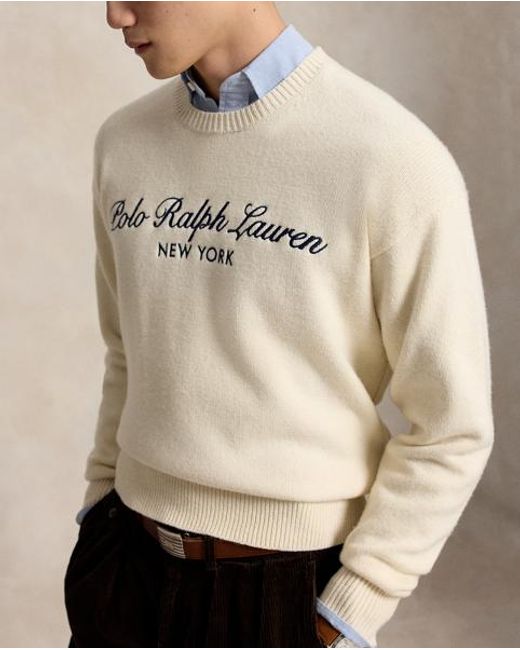 Polo Ralph Lauren Natural Relaxed Fit Wool-Cotton Jumper for men