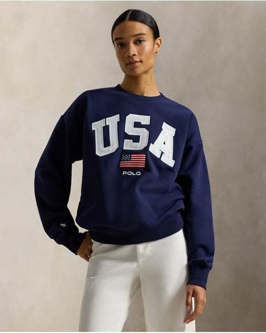 Polo Ralph Lauren Blue Vintage Fit Flag Fleece Sweatshirt for men