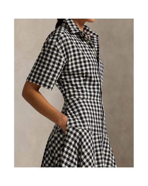 Chemisier a maniche corte con pannelli di Polo Ralph Lauren in Black