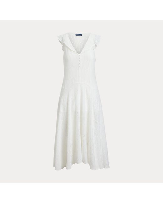 Polo Ralph Lauren White Eyelet Gauze Dress