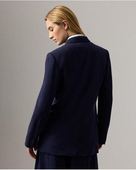 Ralph Lauren Blue Marcy Wool Gabardine Jacket