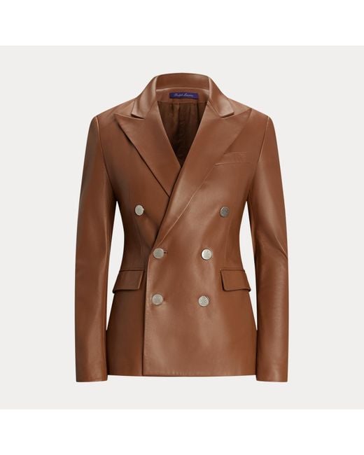 Ralph Lauren Brown Camden Lambskin Jacket