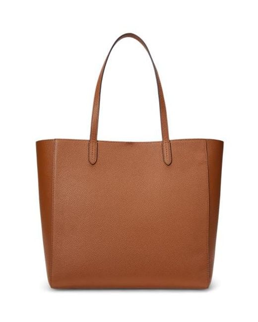 Grand Cabas Cameryn En Cuir Grainé Ralph Lauren en coloris Brown