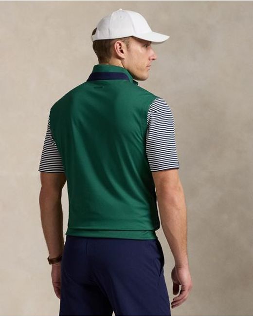 Ralph Lauren Green Stretch Jersey Quarter-Zip Gilet for men