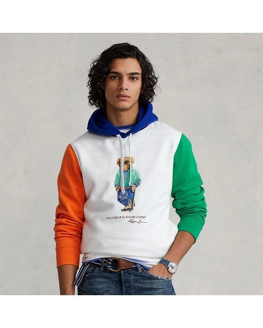 Ralph Lauren Polo Bear Color-blocked Fleece Hoodie in Green for Men | Lyst