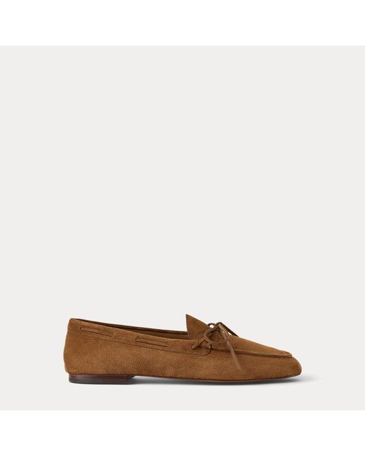 Ralph Lauren Brown Beekman Tassel Calf-Suede Loafer for men