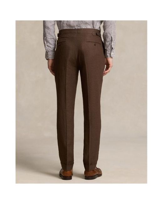 Pantalón de lino Polo Ralph Lauren de hombre de color Brown