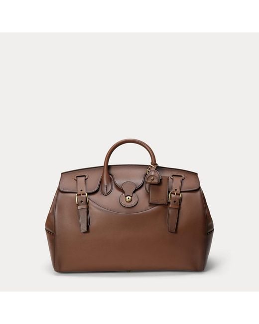Ralph Lauren Brown Cooper Burnished Calfskin Duffel for men