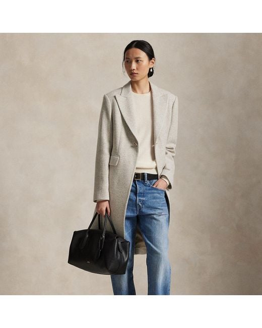 Polo Ralph Lauren Natural Wool-Blend Herringbone Coat