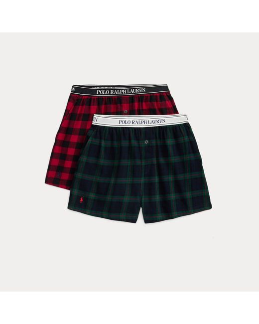 Polo Ralph Lauren Blue 2Er-Pack Karierte Baumwoll-Boxershorts