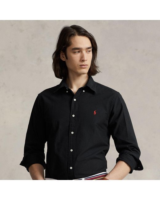 Polo Ralph Lauren Black Custom Fit Oxford Shirt for men