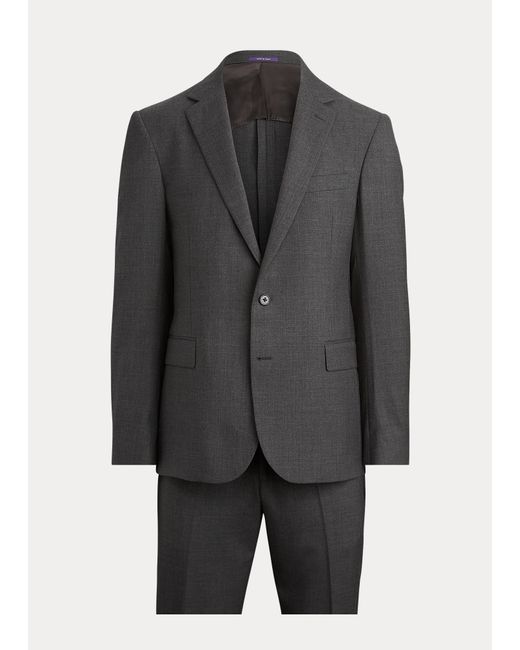 Ralph Lauren Purple Label Gray Rlx Gregory Wool Twill Suit In Charcoal - Size 46 for men