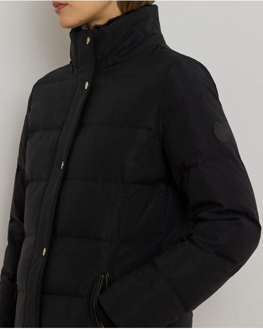 Ralph Lauren Black Faux-fur-trim Hooded Down Coat