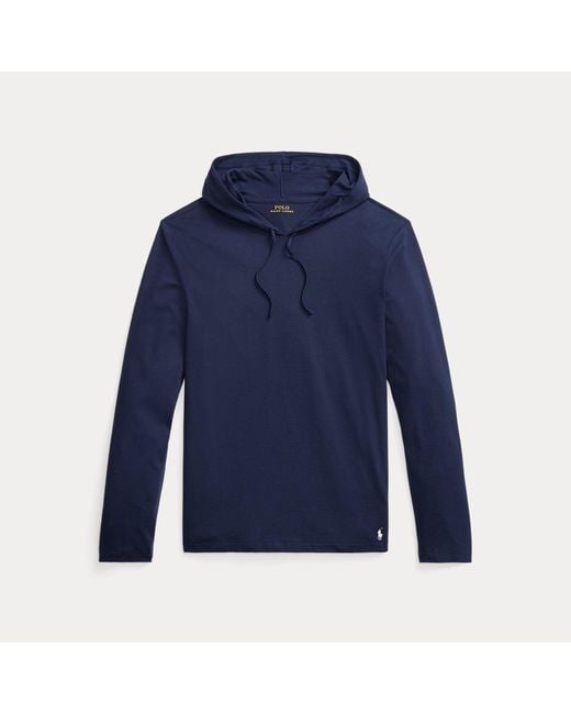 Polo Ralph Lauren Blue Cotton Jersey Sleep Hoodie for men
