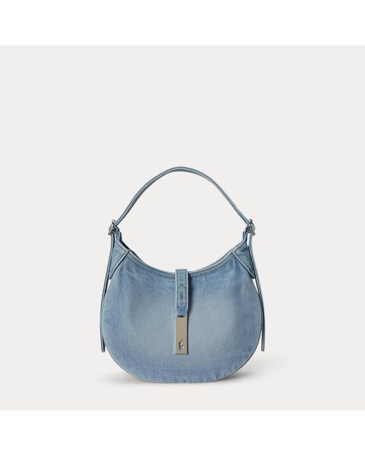 Polo Ralph Lauren Blue Polo Id Denim Small Shoulder Bag