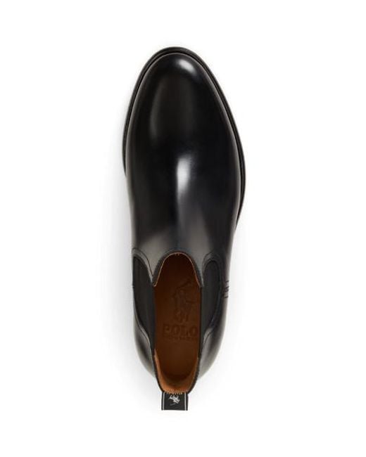 Polo Ralph Lauren Black Owen Leather Chelsea Boot for men