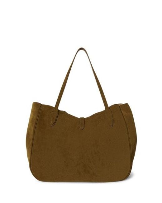 Polo Ralph Lauren Brown Polo Id Suede Large Tote
