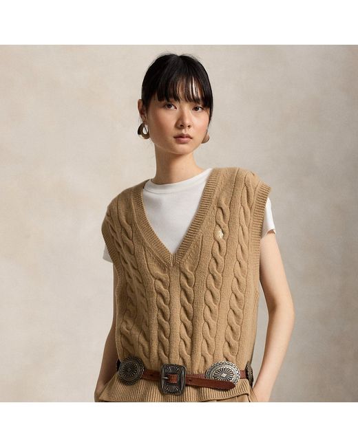 Polo Ralph Lauren Natural Cable-Knit Sleeveless Jumper