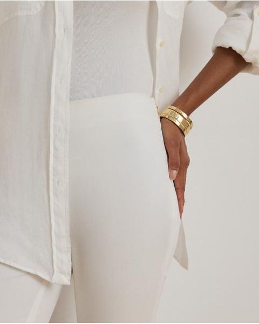 Ralph Lauren White Stretch Twill Skinny Trouser