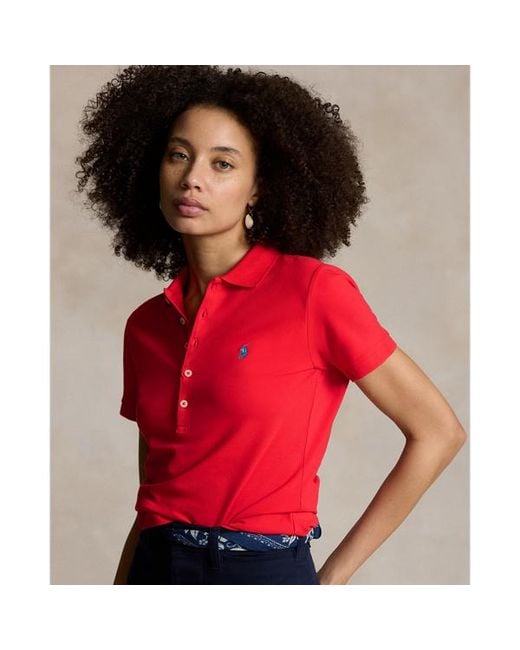 Ralph Lauren Red Slim Fit Stretch Polo Shirt