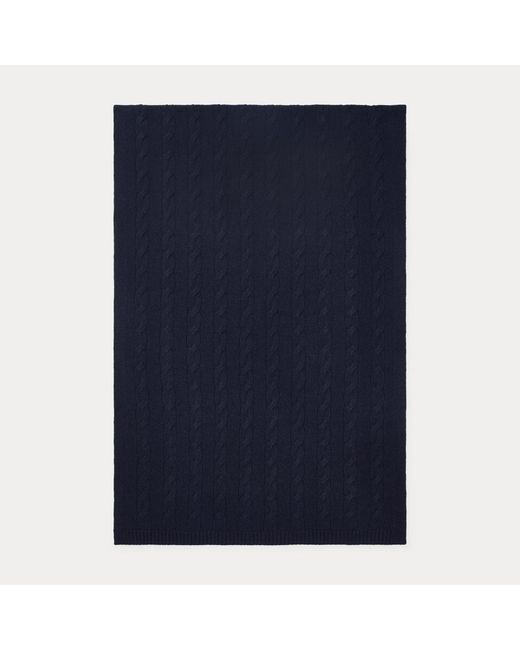 Ralph Lauren Blue Cable Cashmere Scarf